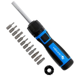 Högert HT1S215 Screwdriver Set of 13 with Innovative Construction with Gear Wheel Allows Working with a Gear Ratio of 1:5 or 1:1