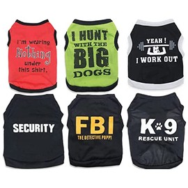 6 Pieces Small Puppy Shirts for Boy Dog Clothes Pet Dogs T Shirt Chihuahua Clothes Cat Shirts Pet Boys Tshirts for Small Dogs Boy T-Shirt Cat Vest Apparel