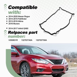 Engine Valve Cover Gasket Compatible with 2014-2020 Nissan Rogue 2014-2015 Pathfinder 2013-2018 Altima 2016 Murano 2014-2017 Infiniti QX60 L4 2.5L Replace VS50831R 132703TA0A 132703TS0A
