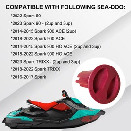 Vanlison Rear Access Cover Plug Cap Accessory Compatible with Sea-Doo Spark 2UP 3UP Trixx Ace 900 Part # 291003390 Red