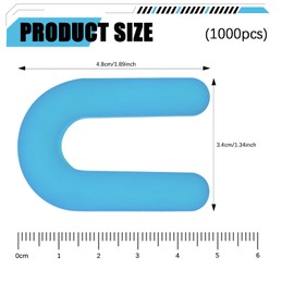 1000 Horseshoe Tile Spacers, 1/16-Inch U-Shaped Plastic Spacers for Tile Leveling System Floor Wall Tile Installation