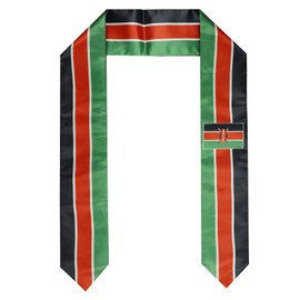 Pasksamtu Kenya Flag Graduation Stole Sash for Study Aboard International Students Abroad Adult Unisex- Cool Graduation Shawl Sash Stole Wraps Scraf