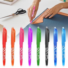 Hpmjz 8pcs Heat Erasable Pens for Fabric, Fabric Marking Pens Fabrics Markers No Ghost Lines, Disappearing Ink for Precise Marking for Quilting Sewing Embroidery DIY Dressmaking Fabrics Tailors Chalk