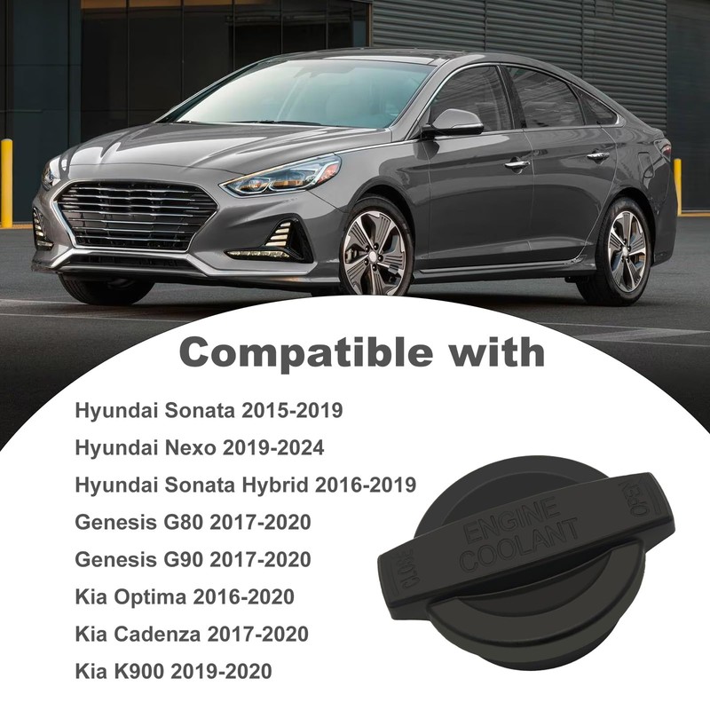 LESHIAUTO Coolant Reservoir Cap Cover Compatible with Hyundai Sonata 2015-2019