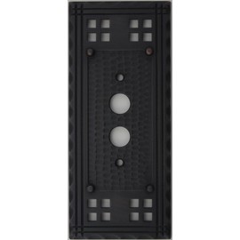 Arts & Crafts Mission Style Oil Rubbed Bronze 1 Gang Single Switch Plate - 1 Push Button Light Switch Opening