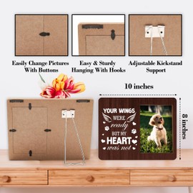 valucise Pet Memorial Pictures Frame, Your Wings Were Ready But My Heart Was Not Photo Frame, Sympathy Gifts For Loss Of Pet Dog Cat, Farmhouse Home Living Room Bedroom Office Decoration -106