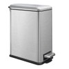 Silver 10L/2.6 Gallon Bathroom Trash Can with Lid,features a removable