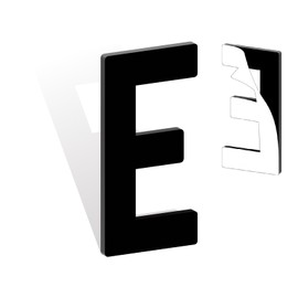 3 Inch Self Adhesive House Numbers, Acrylic Modern House Address Numbers and Letters, Black Adhesive Mailbox Door Number Letters for Office Hotel Apartments Outside (E)