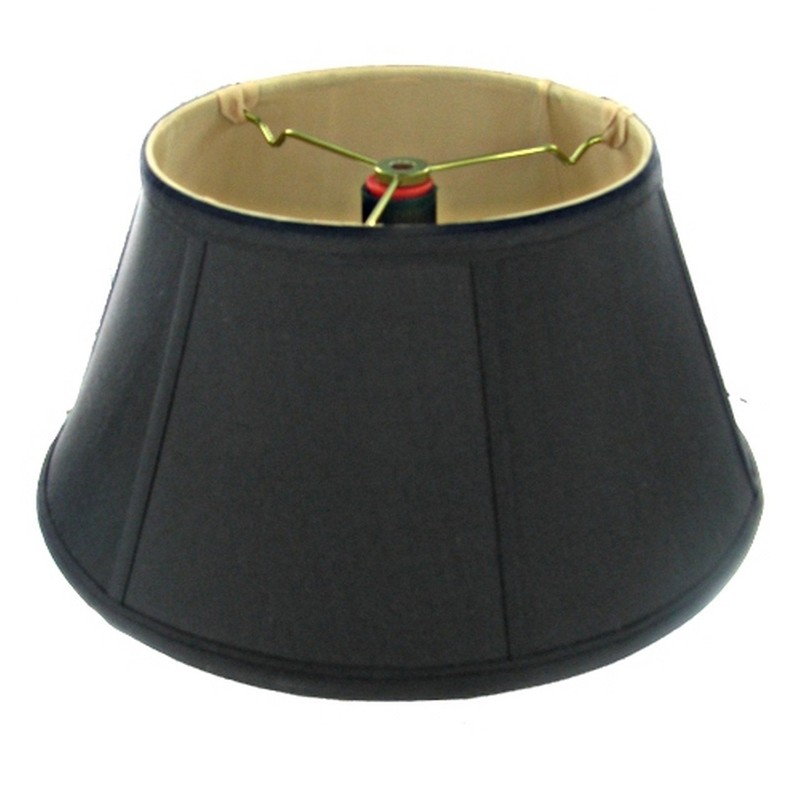 Upgradelights Black with Gold Lining Shantung Silk 16 Inch Bouillotte