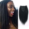 Lovrio 9A Grade Kinky Straight Brazilian Virgin Hair Clip in