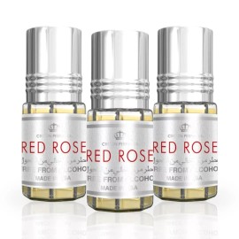 Al Rehab Red Rose 3ml Perfume Oil by Al Rehab (PACK OF 3)