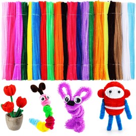 Caydo 1000 Pieces Pipe Cleaners Assorted 20 Colors Chenille Stems Bulk for Kids Art and Crafts Projects and Decorations(6 mm x 12 inch)
