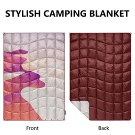 marshmallow dream Camping Blanket, Puffy Down Alternative Blanket Lightweight Windproof for Outdoors,Hiking, Backpacking,Beach,Car,Picnic,Stadium
