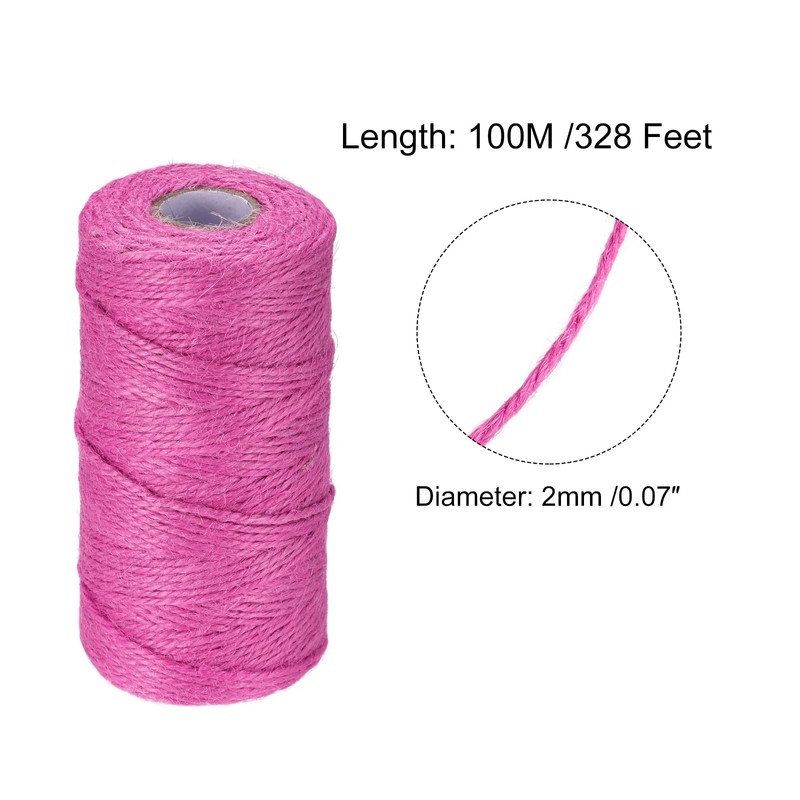 sourcing map 328 Feet Garden Twine, 2mm Craft Jute Twine