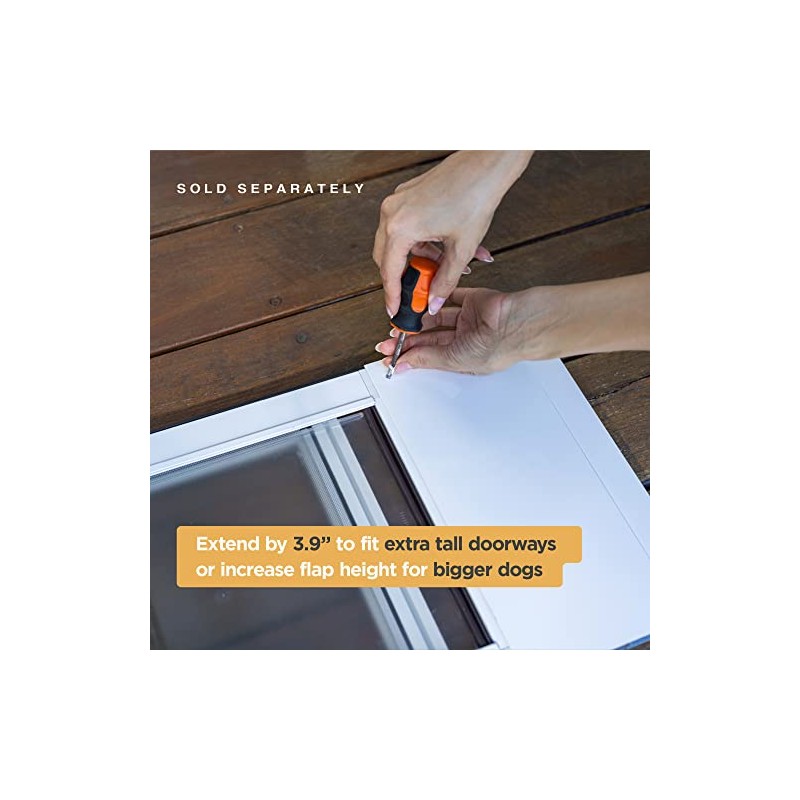 Hakuna Pets Patio Pet Door 4” Height Extension, Fits Screen