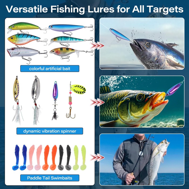 Fishing Tackle Box with Fishing Lures,Fishing Gifts for Men
