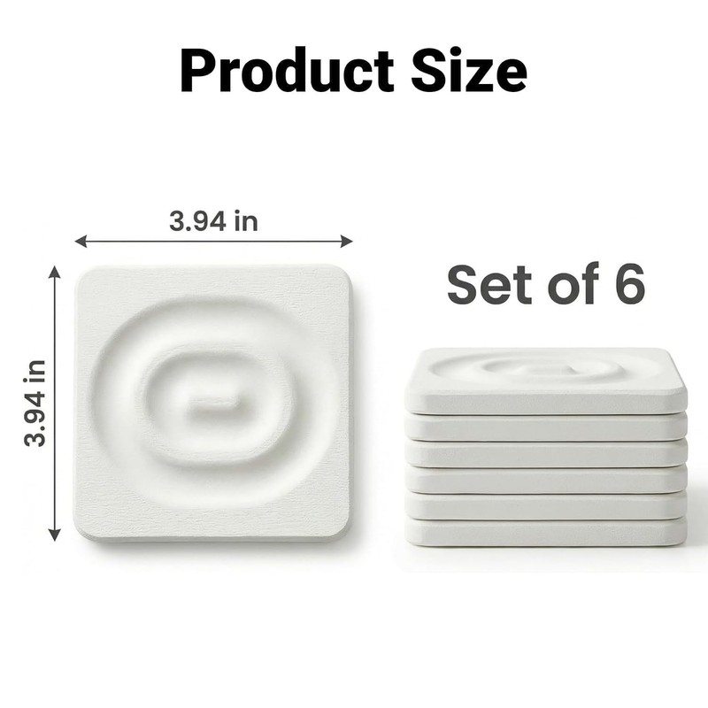 6 PCS Water Absorbing Stone Tray for Sink, 4" X