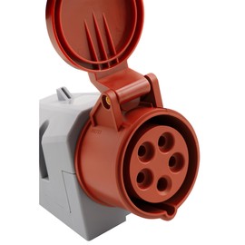 McPower CEE Socket Wall Mounted IP44 Coupling 415 V, 16 A High Current Wall Socket 5-Pin for Motorhome Boat Outdoor Camping Caravan Industrial Crafts