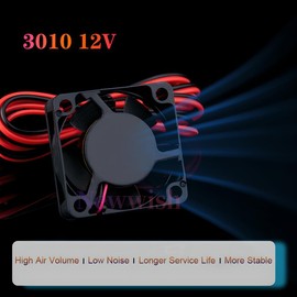 Newwish 3010 Fan 12V,3010 Cooling Fan,Low Noise Quie Hydraulic Bearings DC 12V 0.15A Silent Brushless Fan 30 x 30 x 10mm Cooler Fan for 3D Printers Extruder Hotend.(2PCS)