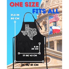 InnoBeta Texas Gifts for Women, Men, US States Texas Apron with Pockets and Adjustable Neck Strap, Perfect Moving Gift Texas Souvenirs Travel Homesick Gift for Christmas - Texas