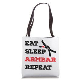 Vintage BJJ Eat Sleep Armbar Repeat Grappling Jiu Jitsu Tote Bag