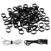 150 Pieces 0.5 Inch Small Elastic Silicone Rubber Bands Black