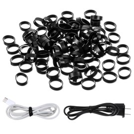 150 Pieces 0.5 Inch Small Elastic Silicone Rubber Bands Black Strong Rubberbands Heavy Round Siliconebands for Wire Cord Cable Wrapping, Bundle