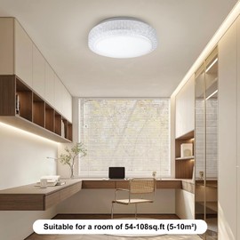 VIPMOON LED Kitchen Ceiling Light, 22W High Brightness Flush Light, 6500K Daylight White, Dome Modern Gem Recessed Ceiling Light, Suitable for Bathroom, Porch, Bedroom, Utility Room, Hallway