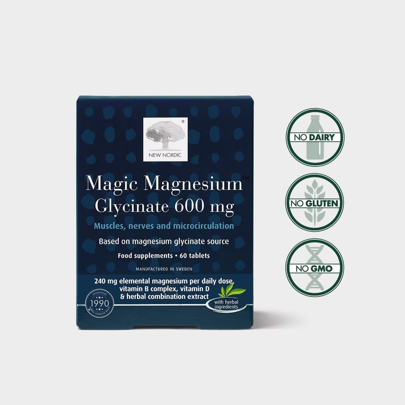 New Nordic Magnesium Glycinate | 600 mg Extra Strength |