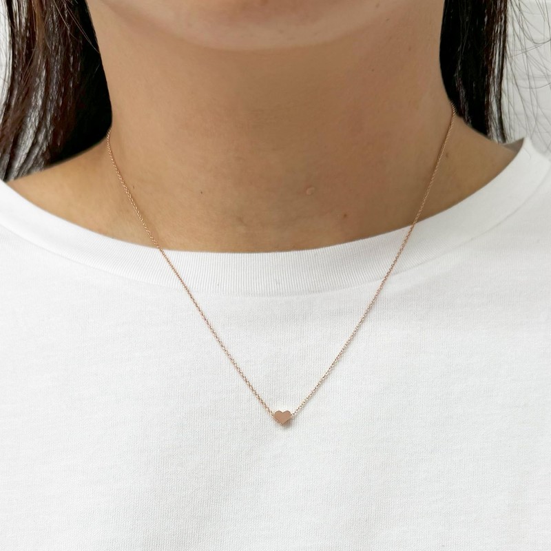 Metal Heart 1 Row Necklace Gold (N3261 – G)