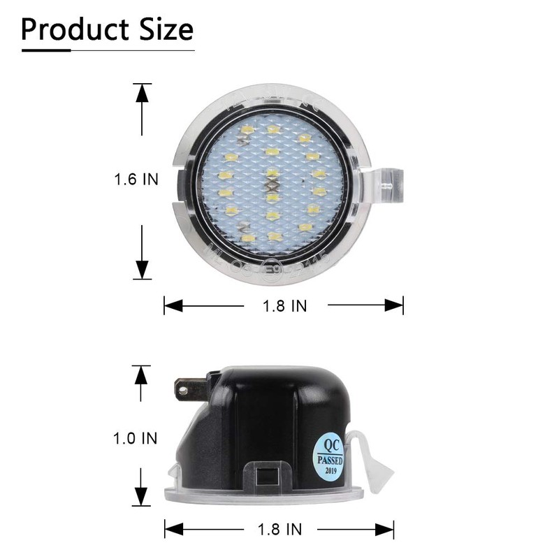 Gempro LED Side Mirror Lights Puddle Lamp Assembly for 2007-2020