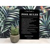 Pool Rules - Black & White/Blue & White Sign for