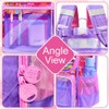 KLFVB 3PCS Girls Clear Bookbag, 15" Mermaid Transparent Backpack for
