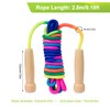 JurciCat Children's Skipping Rope Rainbow Colours with Non-Slip Wooden Handle