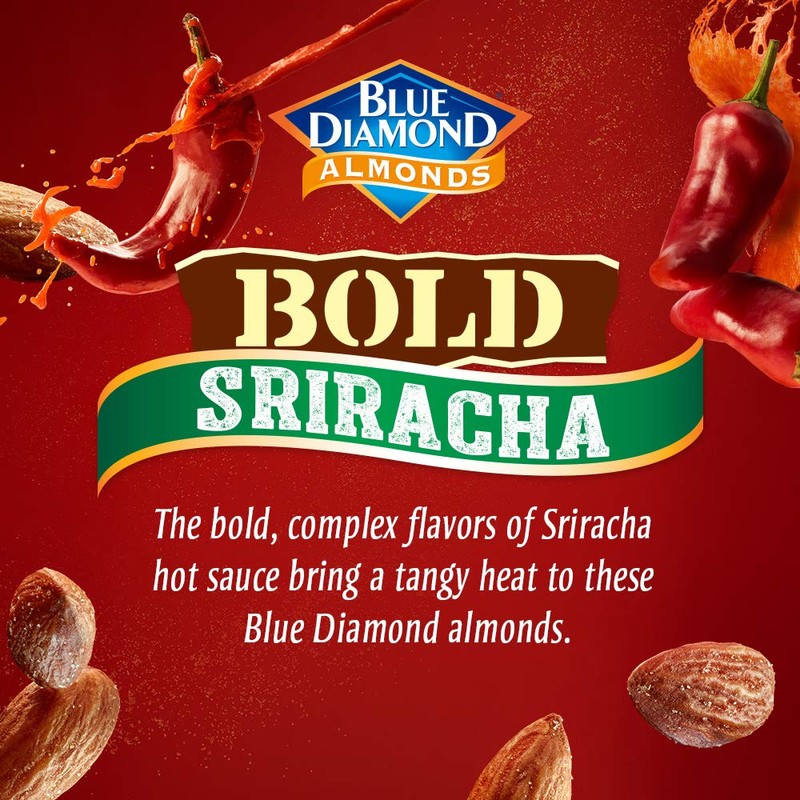 Blue Diamond Almonds, Bold Sriracha Flavored Snack Nuts, Single Serve
