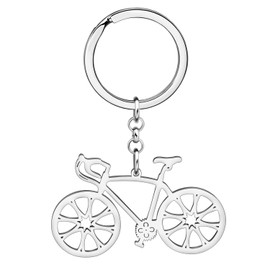 DALANE Stainless Steel Cute Bicycle Keyring Bicycle Jewellery for Women Girls Charms Gifts Wallet Key Ring, Silver Plated A