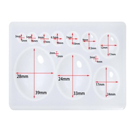 Shapenty 12 Cavities Cabochon Gem Silicone Oval Epoxy Resin Molds for Earring Pendant Keychain Necklace Jewelry Making Craft Projects (2)