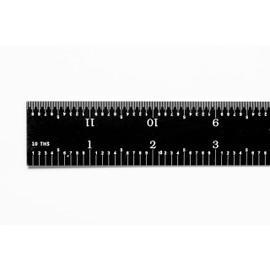 PEC Tools 302-012EZ, 12 Inch Rigid Ruler, 3R (32nds, 64ths, 10ths, 50ths),Made in US, Stainless Steel, Black Chrome