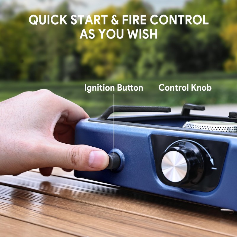 Upgraded Separate Ignition Needle WINKIZA Camping Stove with Cutting Board,