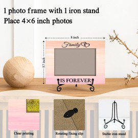 Yuansail Family Picture Frame - Family is Forever, 4x6 Picture Frame Wood, Birthday Gifts For Family Dad and Mom, Family Gifts, Housewarming Gifts, Gifts For Thanksgiving Christmas - 31