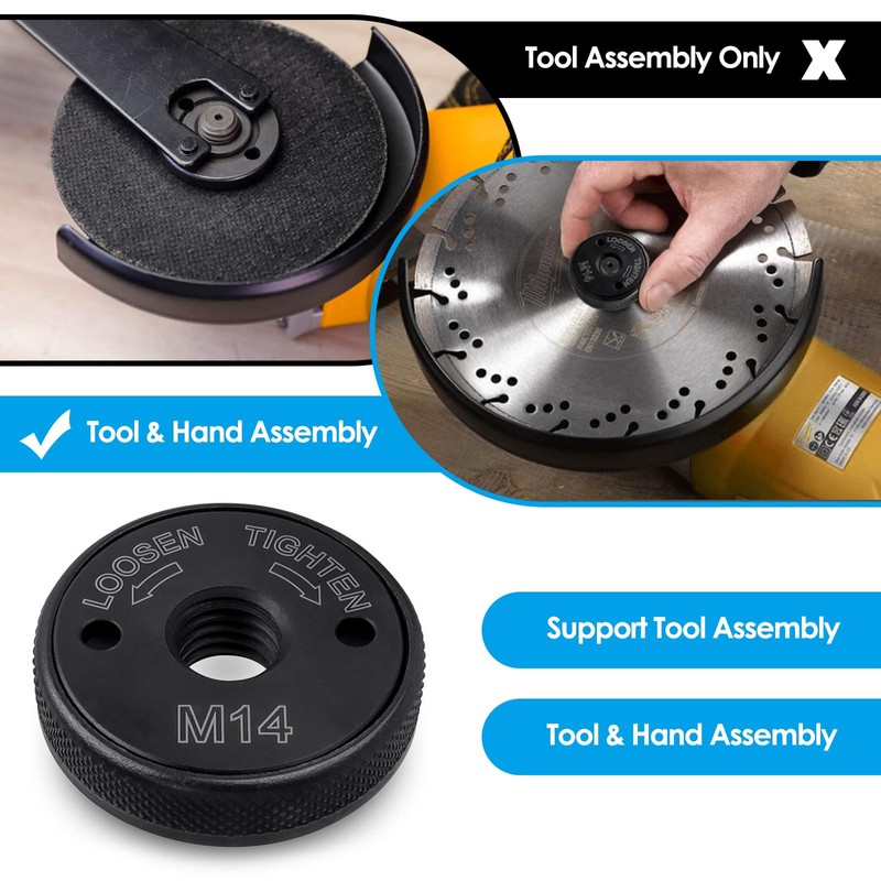 Pack of 2 Quick Release Nuts for Angle Grinder, Black