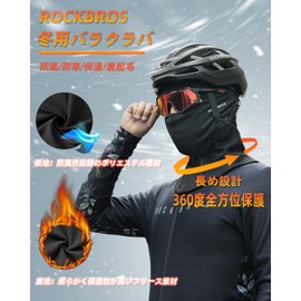 ROCKBROS Balaclava, Neck Warmer, For Winter, Cold Protection, Balaclava, Fleece Lined, Windproof, Thermal, Keeps Your Breath, Stretchy, Warm, Face Mask, Biking, Cycling, Skiing, Snowboarding, Climbing, Sports, Outdoors, Unisex