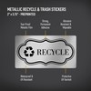 Avery Recycle and Trash Stickers, Metallic Recycle and Trash Signs