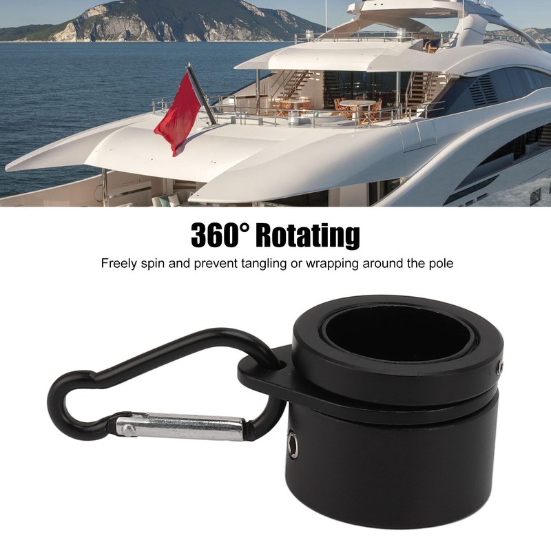 2 Pcs G3/4 Flag Pole Rings Aluminium Alloy 360° Rotating