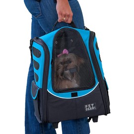 Pet Gear I-GO2 Roller Backpack, Travel Carrier, Car Seat for Cats/Dogs, Mesh Ventilation, Included Tether, Telescoping Handle, Storage Pouch, 2 Models, Available 12 Colors