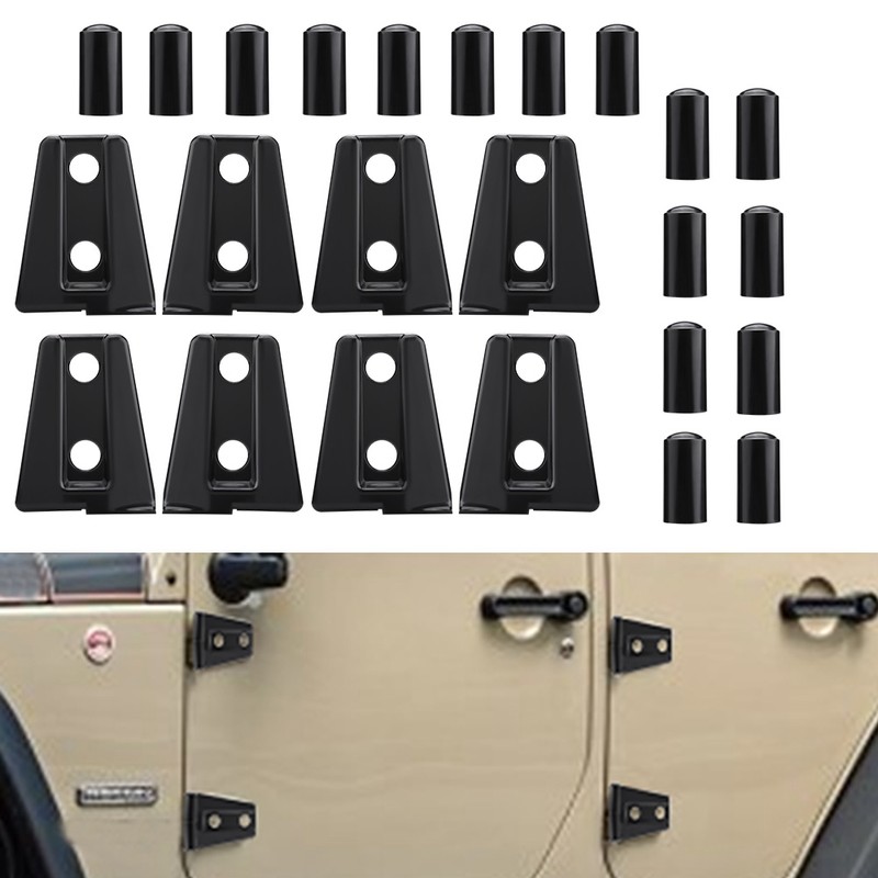 8pcs Black Car Door Hinge Cover Trim for Jeep Wrangler