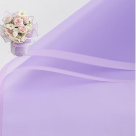 20 Pcs Light Purple border Flower Wrapping Paper,Waterproof Valentine's Day Bouquet Wrapping Paper 23x23Inch Used for DIY Crafts, Gift Packaging, Flower Shop Bouquet Packaging