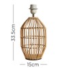 MiniSun Contemporary Small Natural Rattan Cylinder Table Lamp Base