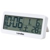 LANDEX Alarm Clock, Digital Thermometer with Magnet, Small, Mini Calendar