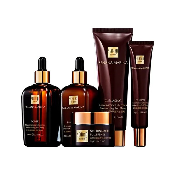 Senana Set de Cuidado Facial con Niacinamida Srum, Crema, Emulsin,